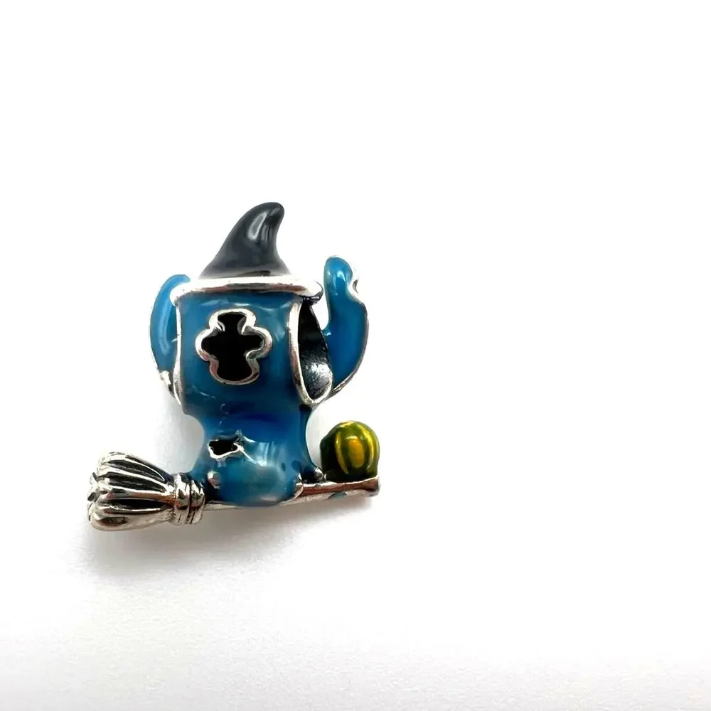 NEW Halloween Stitch Witch on a Broom Charm for European Bracelet